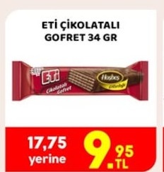 Eti Çikolatalı Gofret 34 Gr
