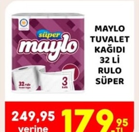 Maylo Tuvalet Kağıdı 32 Li Rulo Süper