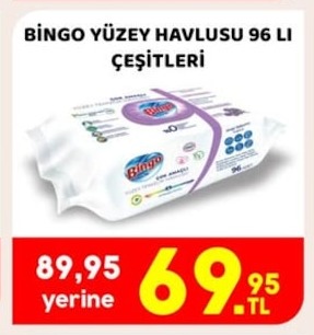 Bingo Yüzey Havlusu 96 Li Çeşitleri