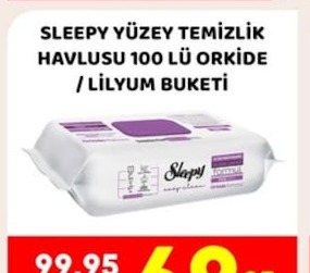 Sleepy Yüzey Temizlik Havlusu 100 Lü Orkide / Lilyum Buketi