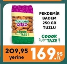 Pekdemir Badem 250 Gr Tuzlu
