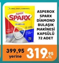 Asperox Sparx Diamond Bulaşik Makinesi Kapsülü 72 Adet