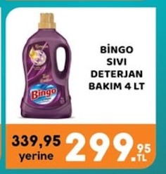 Bingo Sıvı Deterjan Bakım 4 Lt