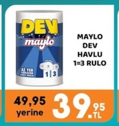 Maylo Dev Havlu 1=3 Rulo