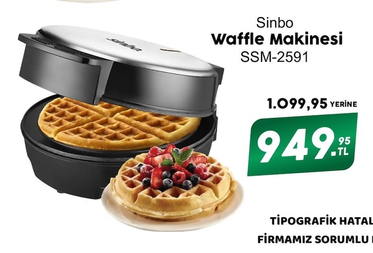 Sinbo Waffle Makinesi Ssm-2591