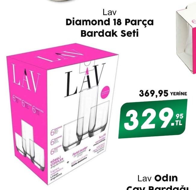 Lav Diamond 18 Parça Bardak Seti