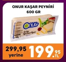 Onur Kaşar Peyniri 600 Gr