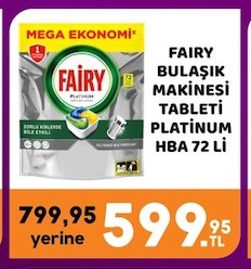 Fairy Bulasik Makinesi Tableti Platinum Hba 72 Li
