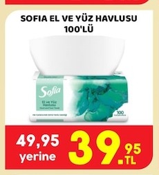 Sofia El Ve Yüz Havlusu 100'Lü