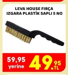 Leva House Fırça Izgara Plastik Saplı 5 No