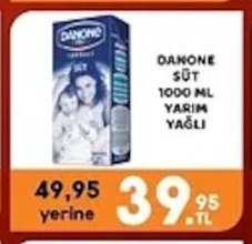 Danone Süt 1000 Ml Yarım Yağlı