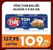Fide Ton Baligi Klasik 3 X 80 Gr