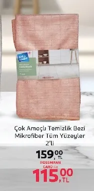 Çok Amaçlı Temizlik Bezi Mikrofiber Tüm Yüzeyler 2'Li