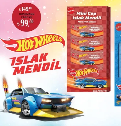 Mattel Hot Wheels Mini Cep Islak Mendil