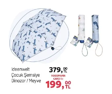 Ideenwelt Çocuk Şemsiye Dinozor / Meyve