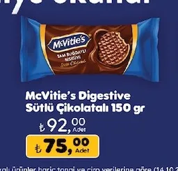 Mcvitie'S Digestive Sütlü Çikolatalı 150 Gr