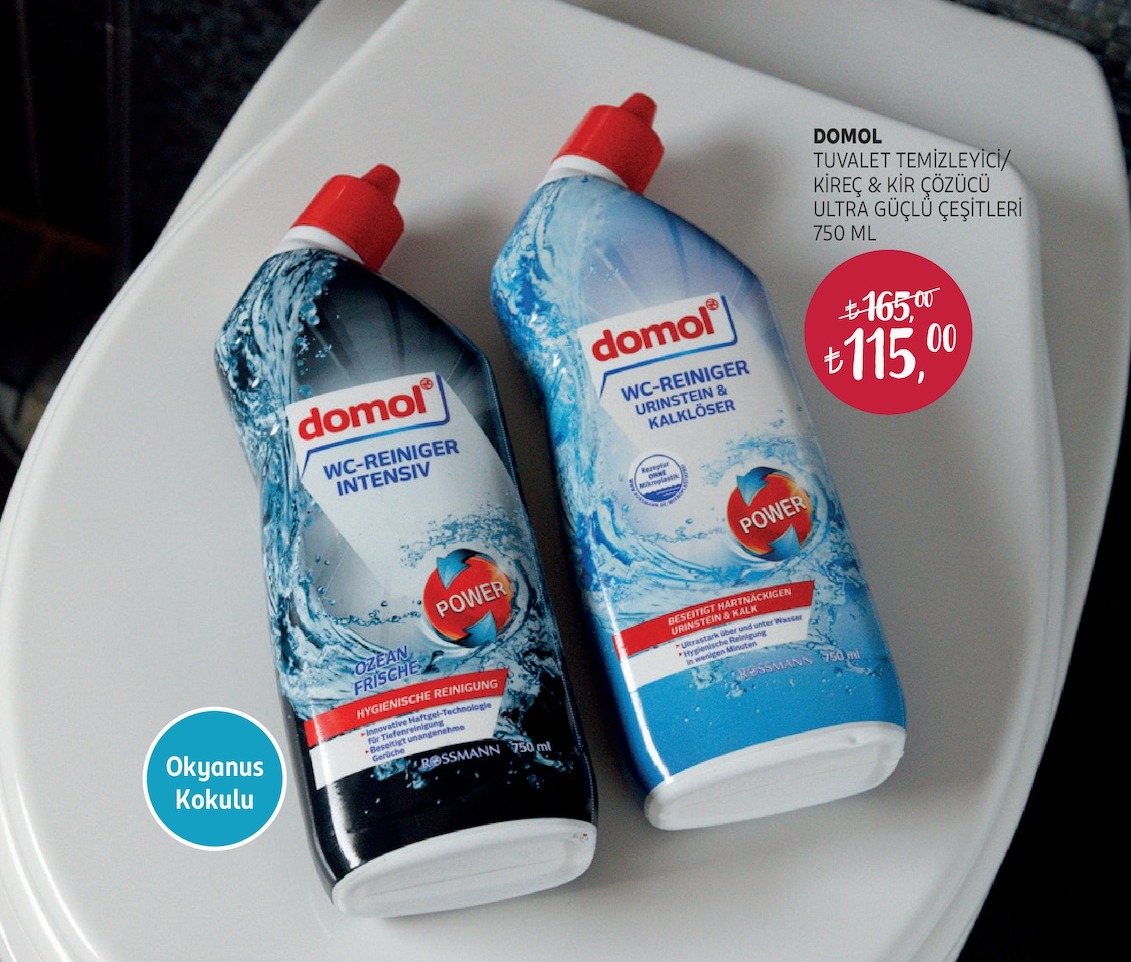 Domol Tuvalet Temizleyici/Kireç & Kir Çözücü Ultra Güçlü Çeşitleri 750 Ml