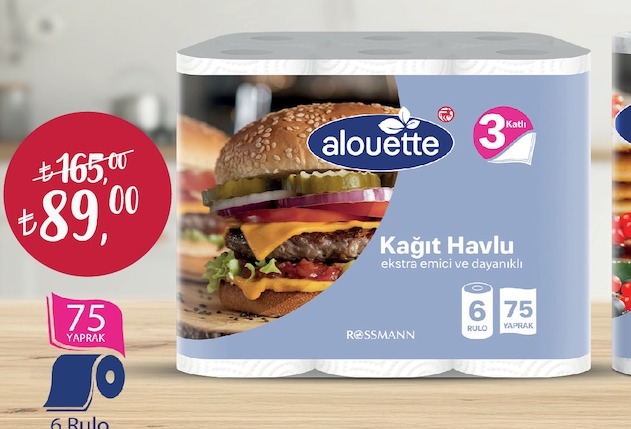 Alouette Kağıt Havlu 3 Katlı Ekstra Emici Ve Dayanıklı 75 Yaprak