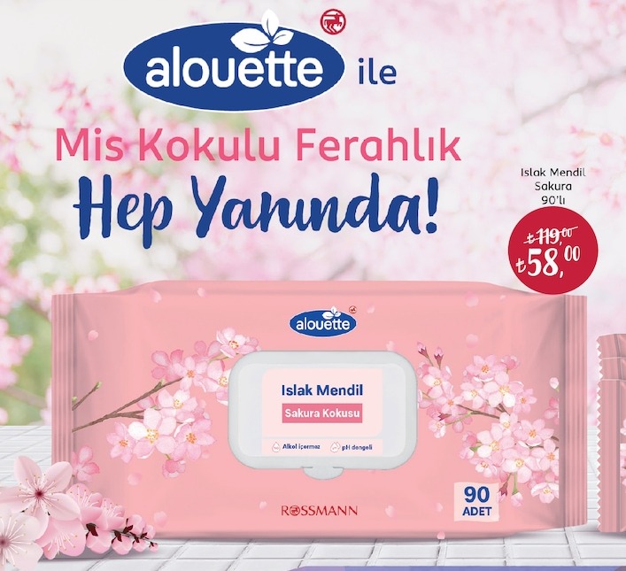 Alouette Islak Mendil Sakura 90'Li