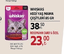 Whiskas Kedi Yaş Mama Çeşitleri 85 Gr