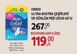 Orkid Ultra Ekstra Çeşitleri Ve Günlük Ped Uzun 40'Lı