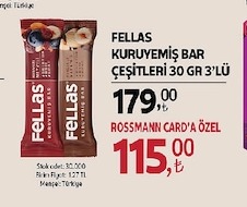 Fellas Kuruyemiş Bar Çeşitleri 30 Gr 3'Lü