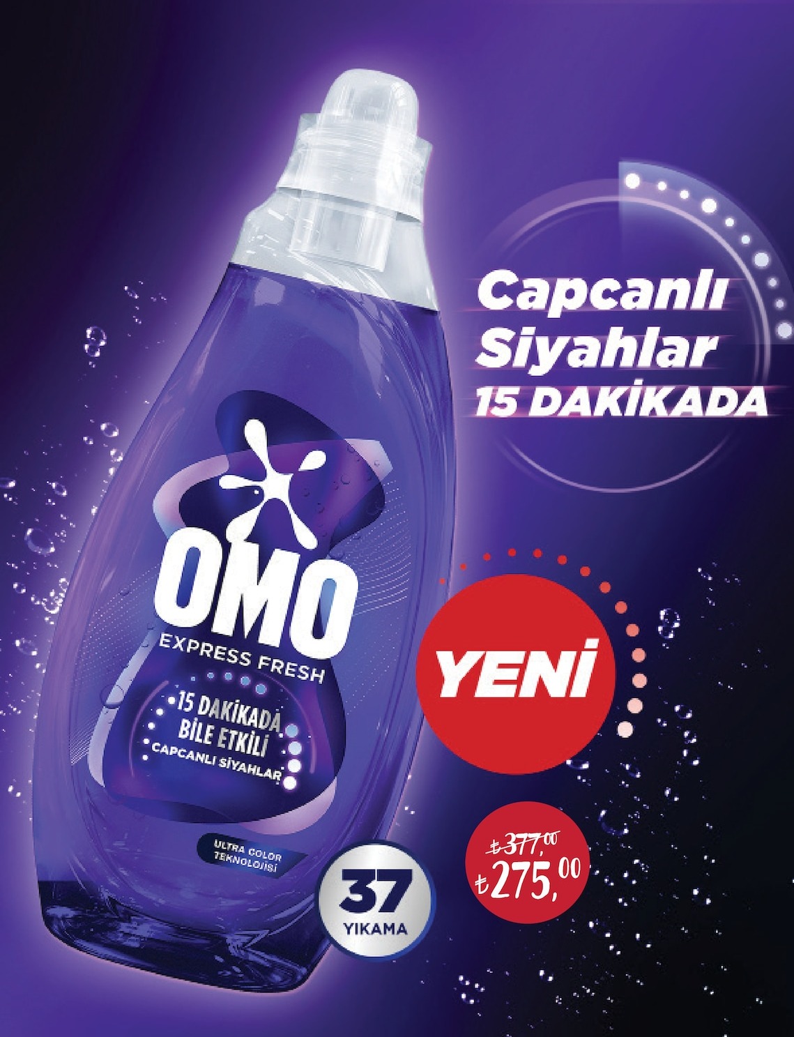 Omo Express Fresh Capcanlı Siyahlar Deterjan 37 Yıkama