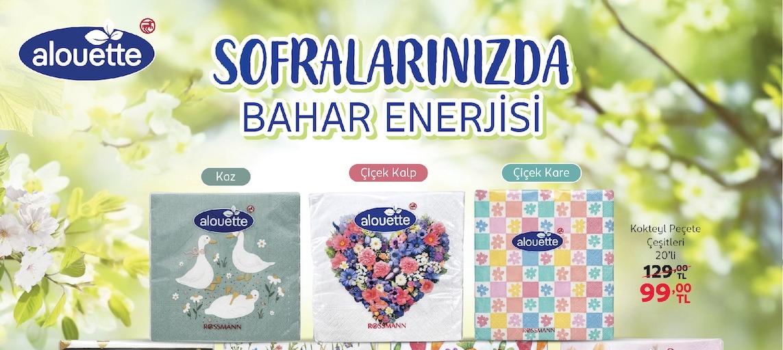 Alouette Kokteyl Peçete Çeşitleri 20'Li