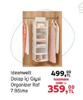 Ideenwelt Dolap İçi Giyim Organizer Raf 7 Bölme