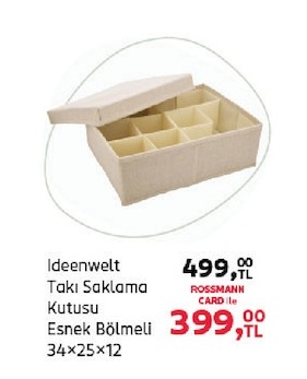 Ideenwelt Takı Saklama Kutusu Esnek Bölmeli 34X25X12