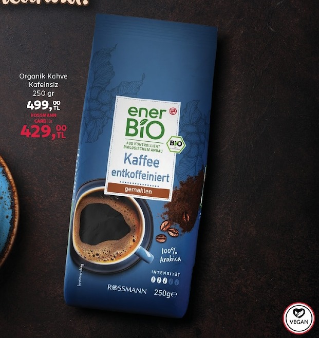 Enerbio Organik Kahve Kafesiz 250Gr