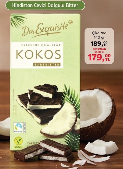 Das Exquisite Hindistan Cevizi Dolgulu Bitter Kokos 140Gr