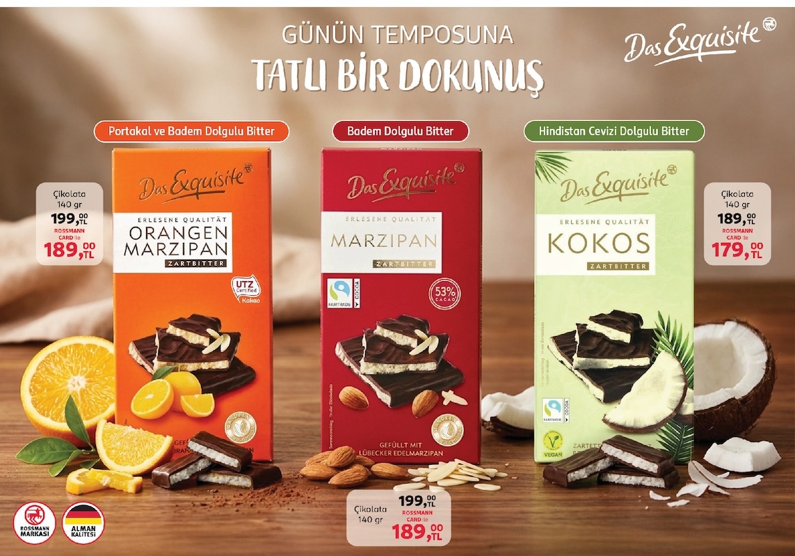 Das Exquisite Portakal Ve Badem Dolgulu Bitter Çikolata 140G