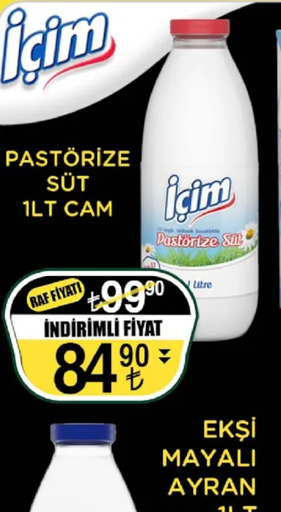 Pastörize Süt 1Lt Cam