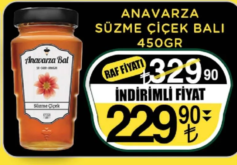 Anavarza Süzme Çiçek Balı 450Gr