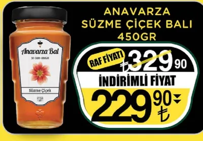 Anavarza Süzme Çiçek Balı 450Gr