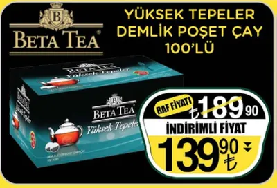 Beta Tea Yüksek Tepeler Demlik Poşet Çay 100'Lü