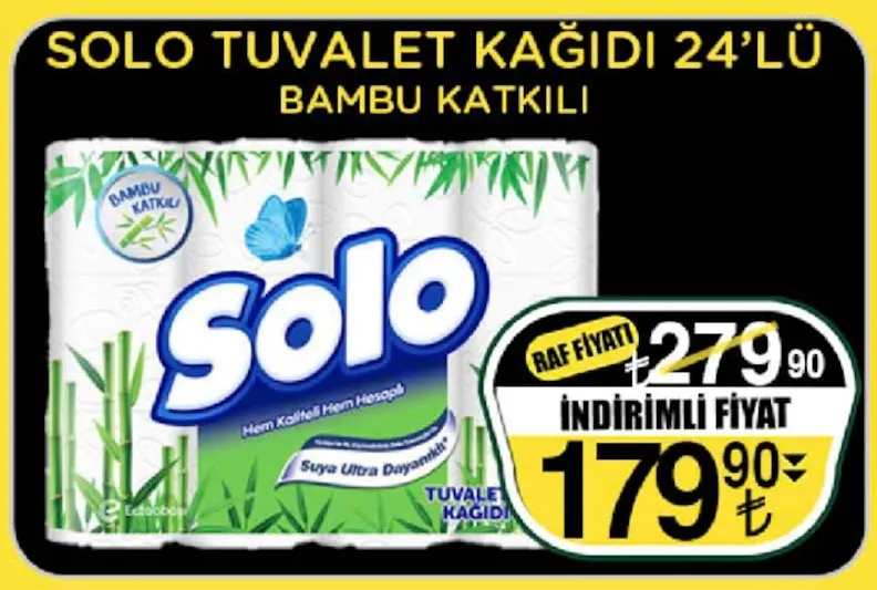 Solo Tuvalet Kağıdı 24'Lü Bambu Katkılı