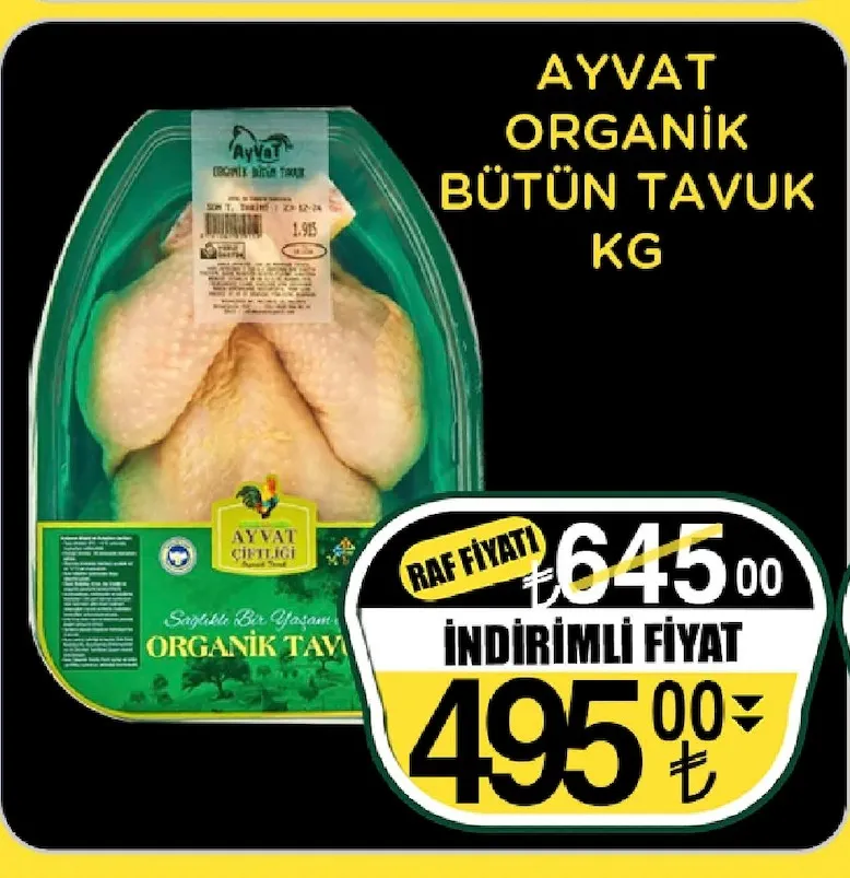 Ayvat Organik Bütün Tavuk Kg