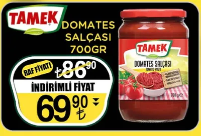 Tamek Domates Salçası 700Gr