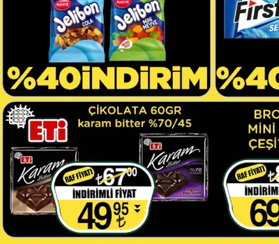 Eti Çikolata 60 Gr Karam Bitter %70/45