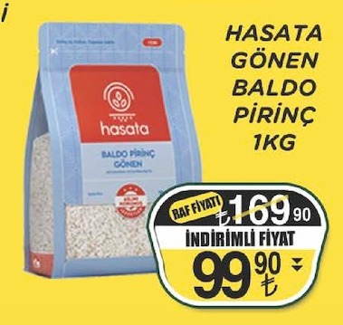 Hasata Gönen Baldo Pirinç 1Kg
