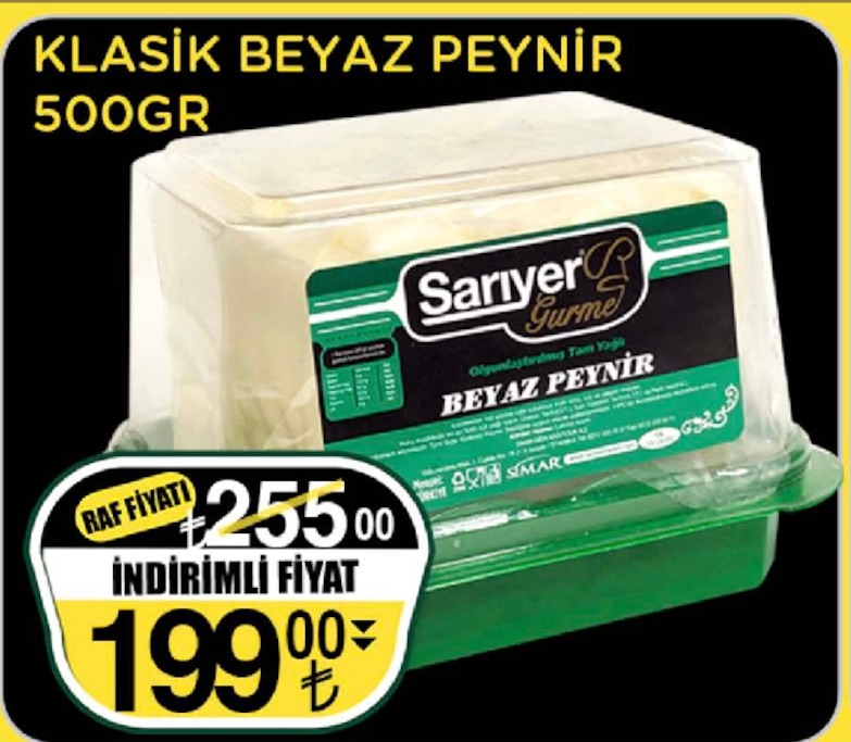 Sarıyer Gurme Klasik Beyaz Peynir 500Gr