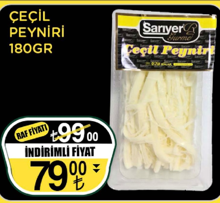 Sarıyer Gurme Çeçil Peyniri 180Gr