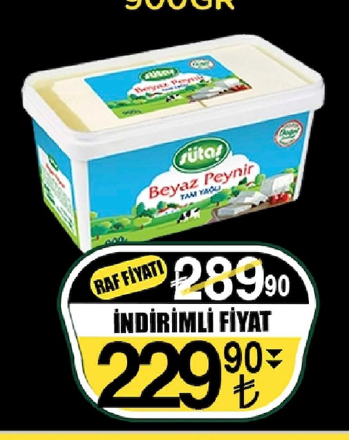 Sütaş Beyaz Peynir Tam Yağlı 900Gr