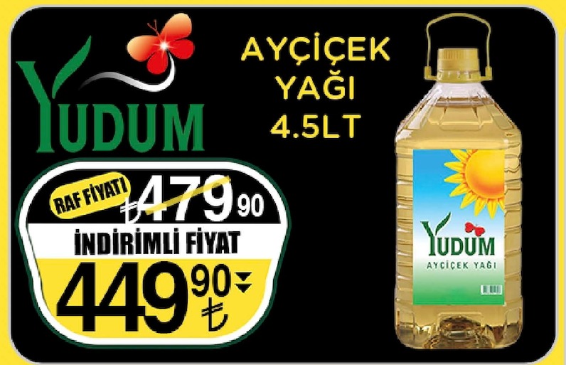 Yudum Ayçiçek Yağı 4.5Lt