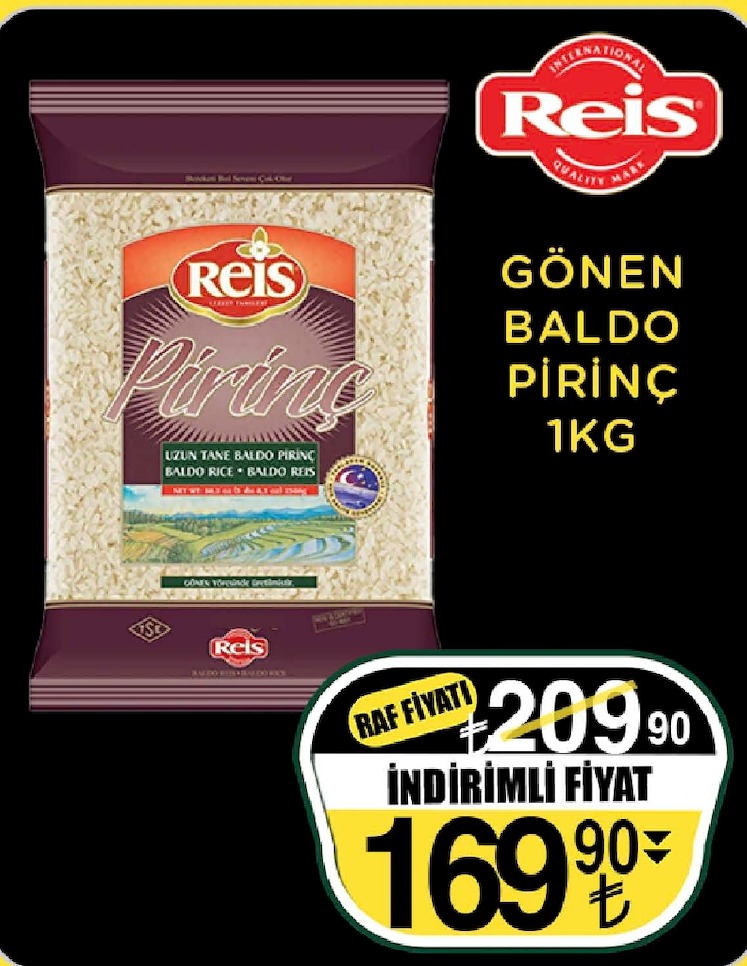 Reis Gönen Baldo Pirinç 1 Kg