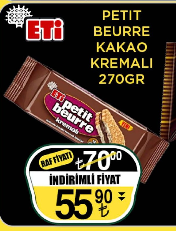 Eti Petit Beurre Kakao Kremalı 270Gr