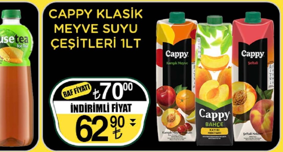 Cappy Klasik Meyve Suyu Çeşitleri 1Lt