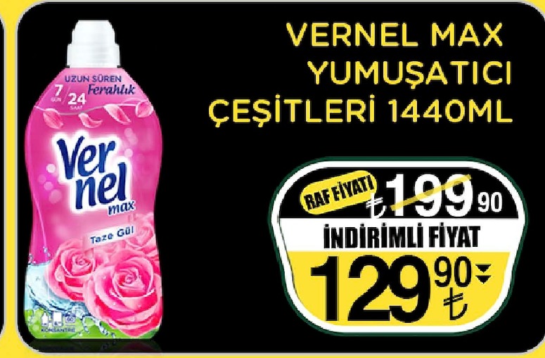 Vernel Max Yumuşatıcı Çeşitleri 1440Ml